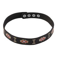 Cool Style Eye Flower Butterfly Pu Leather Embroidery Women's Bangle 1 Piece main image 5