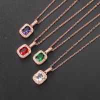 Fashion Square Copper Inlay Zircon Bracelets Earrings Necklace main image 4