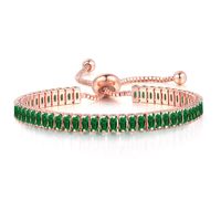 Fashion Square Copper Inlay Zircon Bracelets Earrings Necklace sku image 25