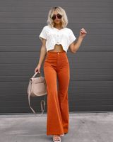 Women's Holiday Casual Solid Color Full Length Flared Pants main image 5