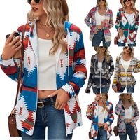 Women's Hoodie Long Sleeve Hoodies & Sweatshirts Printing Zipper British Style Geometric main image 1