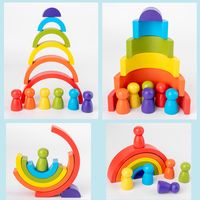 Wooden Colorful Rainbow Semicircle Arch Building Blocks main image 1