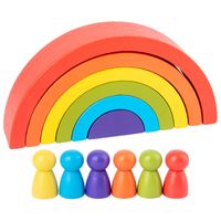 Wooden Colorful Rainbow Semicircle Arch Building Blocks main image 4