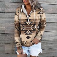 Women's Hoodie Long Sleeve Hoodies & Sweatshirts Printing Zipper Bohemian Geometric main image 4