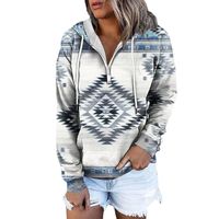 Women's Hoodie Long Sleeve Hoodies & Sweatshirts Printing Zipper Bohemian Geometric main image 3