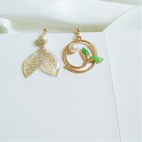 Fashion Fish Tail Alloy Plating Inlay Pearl Women's Drop Earrings 1 Pair main image 2