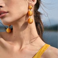1 Pair Simple Style Geometric Handmade Braid Alloy Wax Line Drop Earrings sku image 1