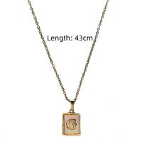 Fashion Letter Titanium Steel Pendant Necklace Metal Inlay Shell Stainless Steel Necklaces main image 2