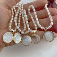 Fashion Round Pearl Shell Necklace 1 Piece main image 5
