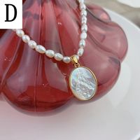 Fashion Round Pearl Shell Necklace 1 Piece sku image 3