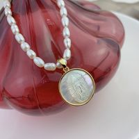 Fashion Round Pearl Shell Necklace 1 Piece main image 4