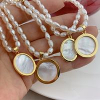 Fashion Round Pearl Shell Necklace 1 Piece main image 3