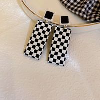 Simple Geometric Double Layer C-shaped Velvet Chain Earrings Wholesale sku image 6