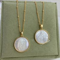 Fashion Human Round Copper Inlaid Shell Necklace 1 Piece main image 1