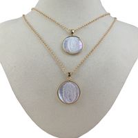 Fashion Human Round Copper Inlaid Shell Necklace 1 Piece main image 4
