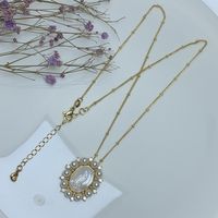 Mode Die Jungfrau Kupfer Inlay Künstliche Perlen Hülse Halskette 1 Stück main image 4