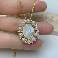 Mode Die Jungfrau Kupfer Inlay Künstliche Perlen Hülse Halskette 1 Stück main image 1