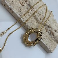 Mode Die Jungfrau Kupfer Inlay Künstliche Perlen Hülse Halskette 1 Stück main image 3