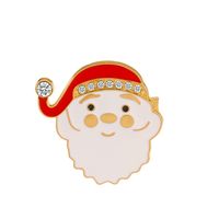 Fashion Christmas Tree Santa Claus Alloy Enamel Inlay Artificial Gemstones Unisex Brooches sku image 2
