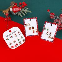 1 Set Fashion Christmas Tree Santa Claus Enamel Alloy Ear Studs main image 1
