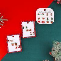 1 Set Fashion Christmas Tree Santa Claus Enamel Alloy Ear Studs main image 3