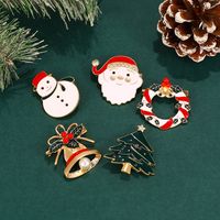 Fashion Christmas Tree Santa Claus Alloy Enamel Inlay Artificial Gemstones Unisex Brooches main image 1