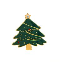 Fashion Christmas Tree Santa Claus Alloy Enamel Inlay Artificial Gemstones Unisex Brooches sku image 3