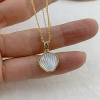 Fashion Shell Copper Inlaid Shell Necklace 1 Piece sku image 1