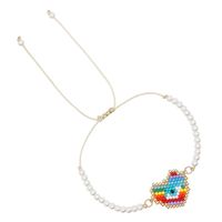 Simple Miyuki Rice Beads Rainbow Hand-woven Tassel Beaded Bracelets sku image 11