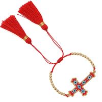 Simple Miyuki Rice Beads Rainbow Hand-woven Tassel Beaded Bracelets sku image 14