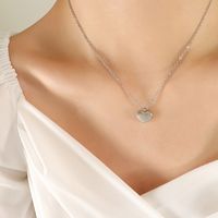 Cross-border Peach Heart Love Necklace  New Trendy 18k Real Gold Plating Titanium Steel Sweater Chain sku image 5