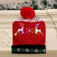 New  Knitted Woolen Colorful Luminous Knitted  Christmas Hat sku image 10