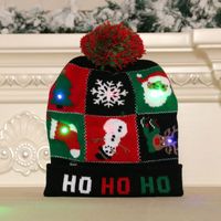 New  Knitted Woolen Colorful Luminous Knitted  Christmas Hat sku image 13