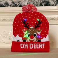 New  Knitted Woolen Colorful Luminous Knitted  Christmas Hat sku image 9