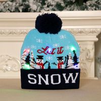 New  Knitted Woolen Colorful Luminous Knitted  Christmas Hat sku image 12