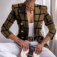 Femmes Décontractée Mode Impression Impression Patchwork Double Boutonnage Blazer Blazer main image 2