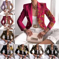 Women's Casual Fashion Printing Printing Patchwork Double Breasted Blazer Blazer main image 3
