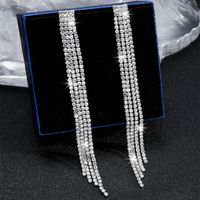 Shiny Tassel Rhinestone Women's Drop Earrings 1 Pair main image 3