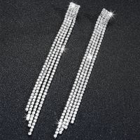 Shiny Tassel Rhinestone Women's Drop Earrings 1 Pair main image 6