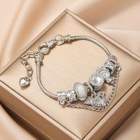 Fashion Heart Shape Metal Artificial Gemstones Couple Bracelets 1 Piece main image 6