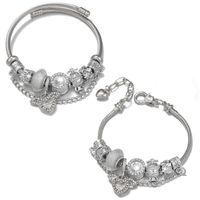Fashion Heart Shape Metal Artificial Gemstones Couple Bracelets 1 Piece main image 5