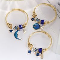 Cartoon Style Geometric Stainless Steel Patchwork Artificial Gemstones Bangle 1 Piece main image 4