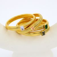 Fashion Water Droplets Titanium Steel Gold Plated Bracelets 1 Piece main image 5