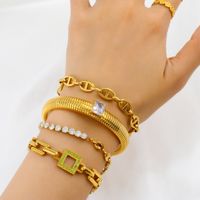 Fashion Water Droplets Titanium Steel Gold Plated Bracelets 1 Piece main image 2