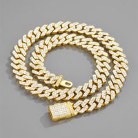 Hip-hop Vintage Style Simple Style Solid Color Alloy Plating Inlay Zircon Gold Plated Silver Plated Men's Bracelets Necklace sku image 3