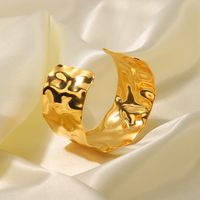 Exaggerated Geometric Stainless Steel Gold Plated Bangle main image 2
