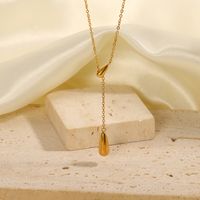 Simple Style Water Droplets Stainless Steel Plating Necklace main image 1