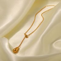 Simple Style Water Droplets Stainless Steel Plating Necklace main image 4