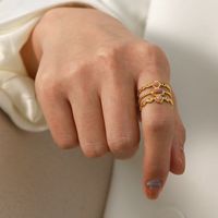 Glam Geometric Stainless Steel Plating Gold Plated Open Ring main image 1