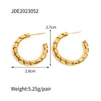 Fashion Geometric Stainless Steel Gold Plated Hoop Earrings 1 Pair sku image 1